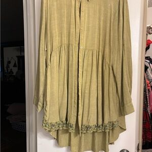 Umgee Olive Button-Up Blouse